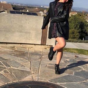 ZARA purple dress w/ floral designs